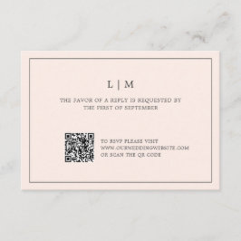 Cartão RSVP Casamento elegante do código QR com monograma cor-