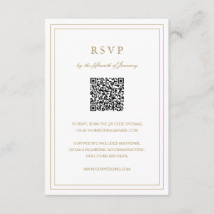 Cartão RSVP Casamento Elegante Dourado Clássico