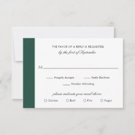 Cartão RSVP Casamento Elegante Emerald Verde Clássico Mínimo