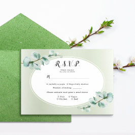 Cartão RSVP Casamento Elegante Eucalyptus folha Greenery