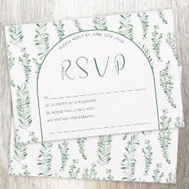 Cartão RSVP Casamento Elegante Eucalyptus Greenery