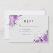 Casamento Elegante Floral de lavanda Roxo e Prata