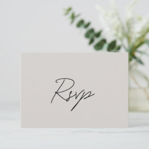 Cartão RSVP Casamento Elegante Formal de Cinzas Pebble Mínimo