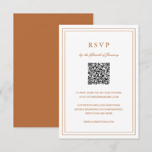 Cartão RSVP Casamento Elegante Laranja Clássico Pumpkin