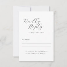 Casamento Elegante Minimalista de Caligrafia Branc