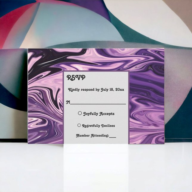 Cartão RSVP Casamento Elegante Mínimo de Galáxia Azul com Tint (Criador carregado)