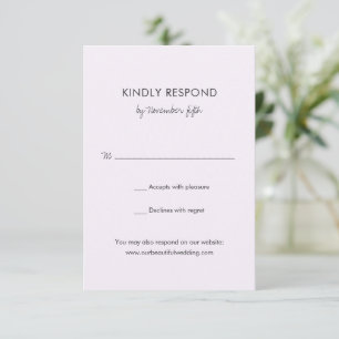 Cartão RSVP Casamento Elegante Moderno Lilac Lilac