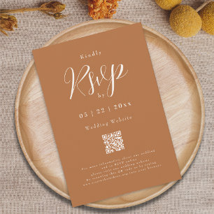 Cartão RSVP Casamento Elegante Moderno Terracotta