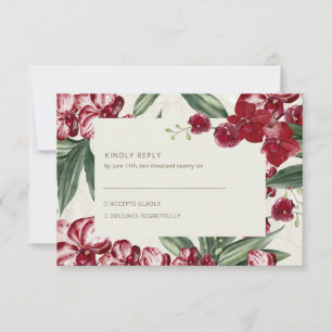 Cartão RSVP Casamento Elegante na Praia da Ilha Tropical