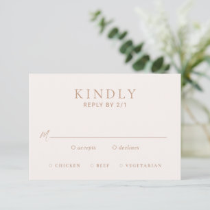 Cartão RSVP Casamento Elegante Neutro Tradicional Terrestre