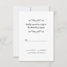 Casamento Elegante Preto Branco Clássico Minimalis