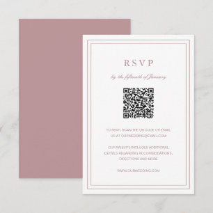 Cartão RSVP Casamento Elegante Rosa Clássico