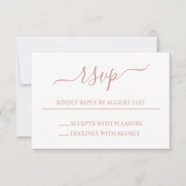 Cartão RSVP Casamento Elegante Rosa Empoeirado