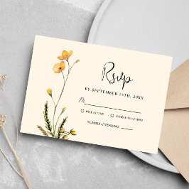 Cartão RSVP Casamento Elegante Russo Moderno e Botânico Minima