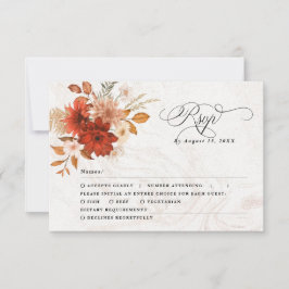 Cartão RSVP Casamento Elegante Rustic Burnt Orange Terracotta