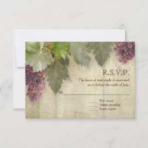 Cartão RSVP Casamento Elegante Rustic Vineyard Winery