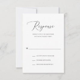 Cartão RSVP Casamento Elegante Simples Clássico