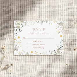 Cartão RSVP Casamento Elegante Terracotta Wildflower