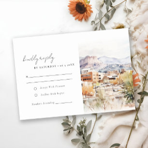 Cartão RSVP Casamento em Aquarela Colorado Springs, Colorado