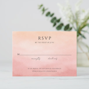 Cartão RSVP Casamento em Aquarela com Pôr do Sol Tropical Eleg