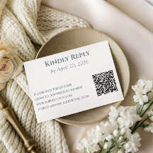 Casamento em Cinza Prata Elegante com Código QR