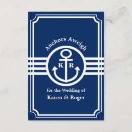 Cartão RSVP Casamento em um Barco - Anchors Apesagem