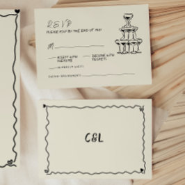 Cartão RSVP Casamento Escrito Na Mão Escrita De Retro Manuscri