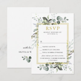 Cartão RSVP CASAMENTO Eucalyptus Simples ESCOLHA