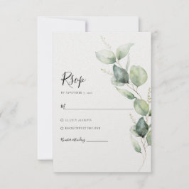 Cartão RSVP Casamento Eucalyptus Watercolor