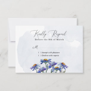 Cartão RSVP Casamento / Evento Moderno da Margarida Roxa da Á