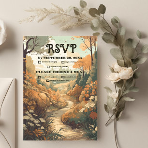 Cartão RSVP Casamento Evergreen da Floresta Russa da Montanha
