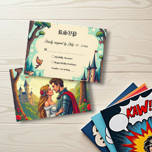 Cartão RSVP Casamento Fairytale do Castelo da Floresta Encanta
