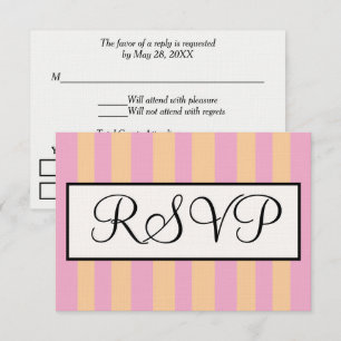 Cartão RSVP Casamento Faixa de Cabana Rosa na Praia Sandy Beac