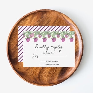 Cartão RSVP Casamento Floral Aquarela Jungle de Verão