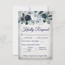 Casamento Floral Aquarela Tribal Boho Azul Marinho
