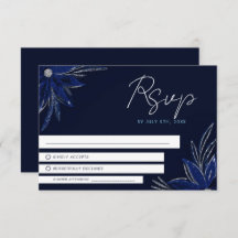 Casamento Floral Azul Chic Silver e Marinho