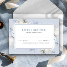 Casamento Floral Azul e Branco Empoeirado