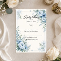 Casamento Floral Azul Elegante