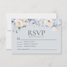 Casamento Floral Azul Poeirento Creme Branco