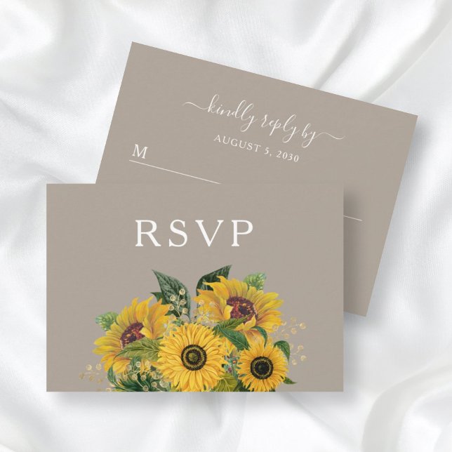 Cartão RSVP Casamento Floral Bege Elegante (Criador carregado)