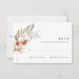 Cartão RSVP Casamento Floral Boêmio Botânico Boho