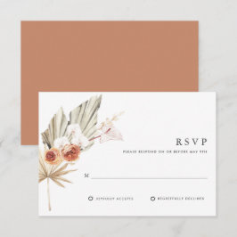 Cartão RSVP Casamento Floral Boêmio Botânico Boho