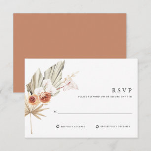 Cartão RSVP Casamento Floral Boêmio Botânico Boho
