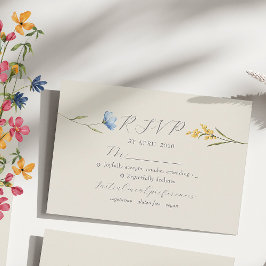 Cartão RSVP Casamento Floral Boho