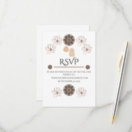 Cartão RSVP Casamento Floral Boho Rústico