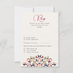 Cartão RSVP Casamento Floral Botânico Artístico de Luxo Paisle
