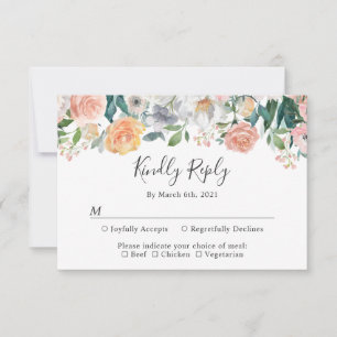 Cartão RSVP Casamento Floral Botânico do Jardim Secreto Elegan