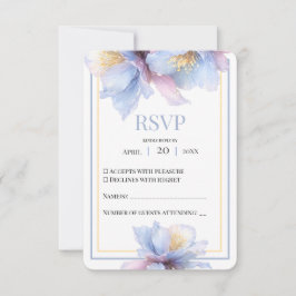 Cartão RSVP Casamento Floral Botânico Pastel Artístico