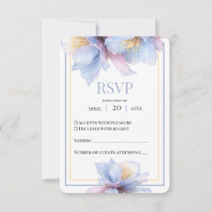 Cartão RSVP Casamento Floral Botânico Pastel Artístico