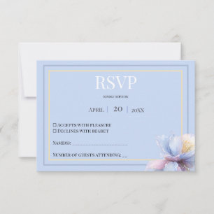 Cartão RSVP Casamento Floral Botânico Pastel Artístico